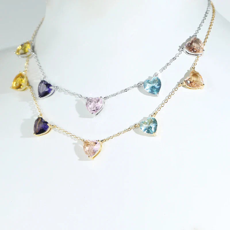 5 Hearts Choker Necklace
