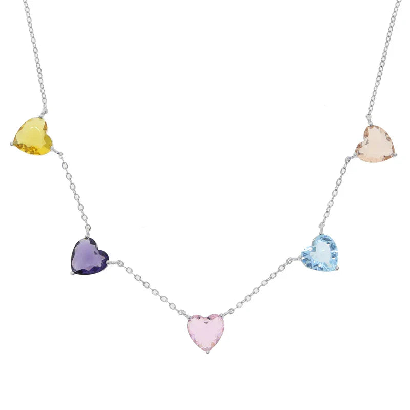 5 Hearts Choker Necklace