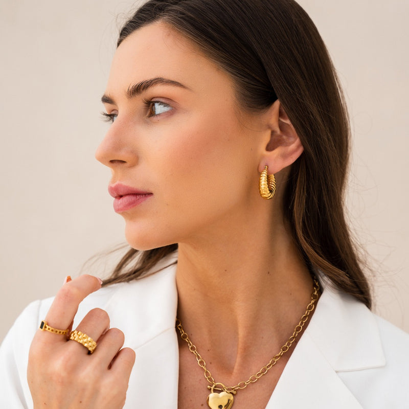 Croissant Earrings – 18k Gold Finish