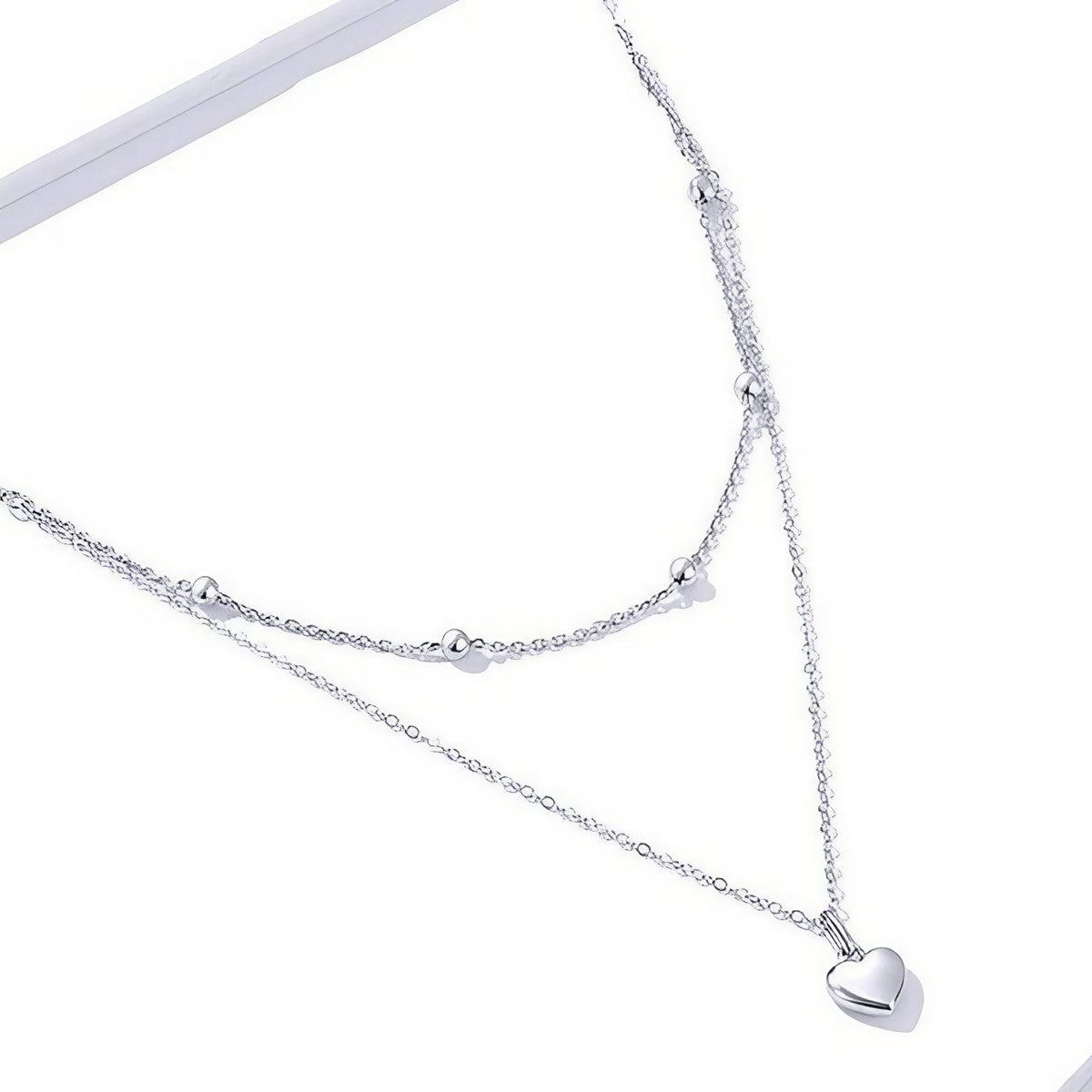 Double Heart Pendant Necklace – 925 Sterling Silver