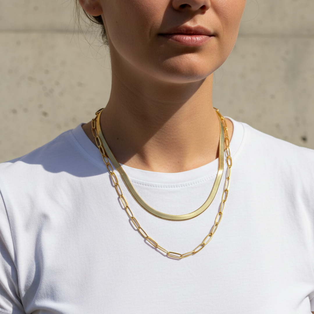 Antonela Mix Necklace – 18k Gold Finish
