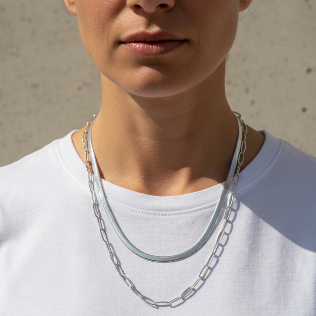 Antonela Mix Necklace – Silver Finish
