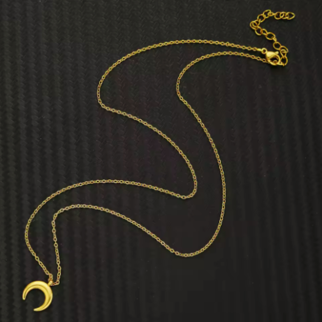 Moon Pendant Necklace – 18k Gold Finish