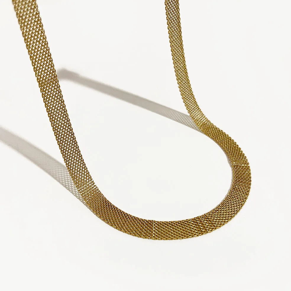 Metallic Mesh Choker – 18k Gold Finish