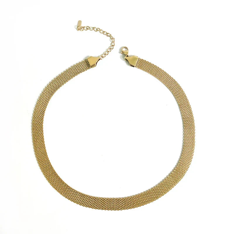 Metallic Mesh Choker – 18k Gold Finish