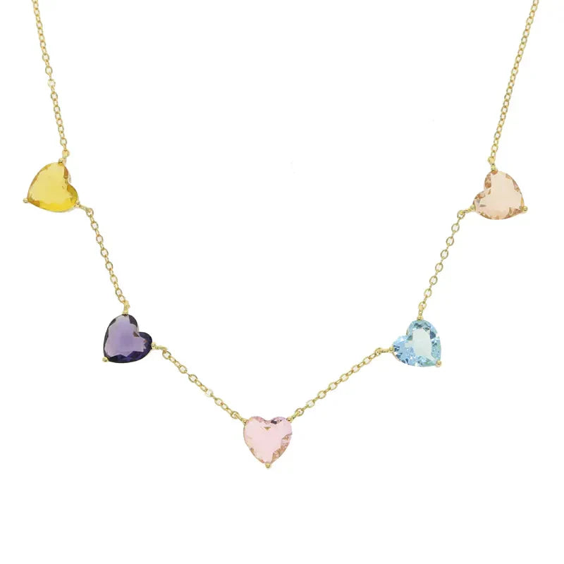 5 Hearts Choker Necklace