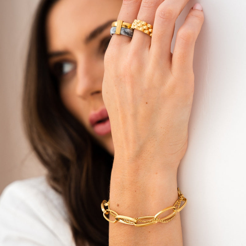 Layered Ring in 18k Gold Finish