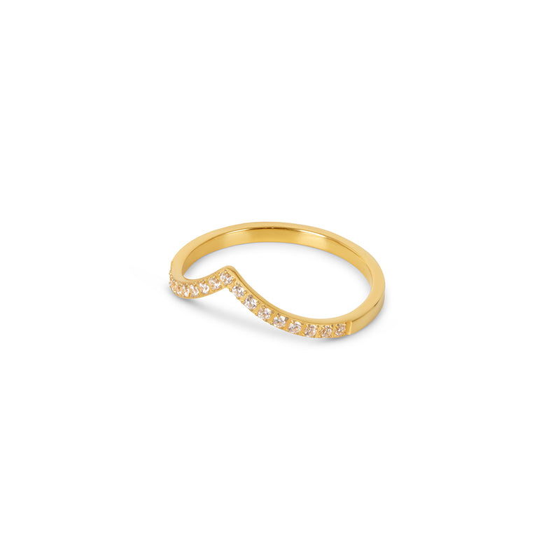 Trinity Zirconia Ring in 18k Gold Finish