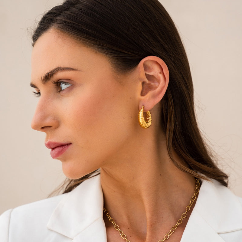 Croissant Earrings – 18k Gold Finish