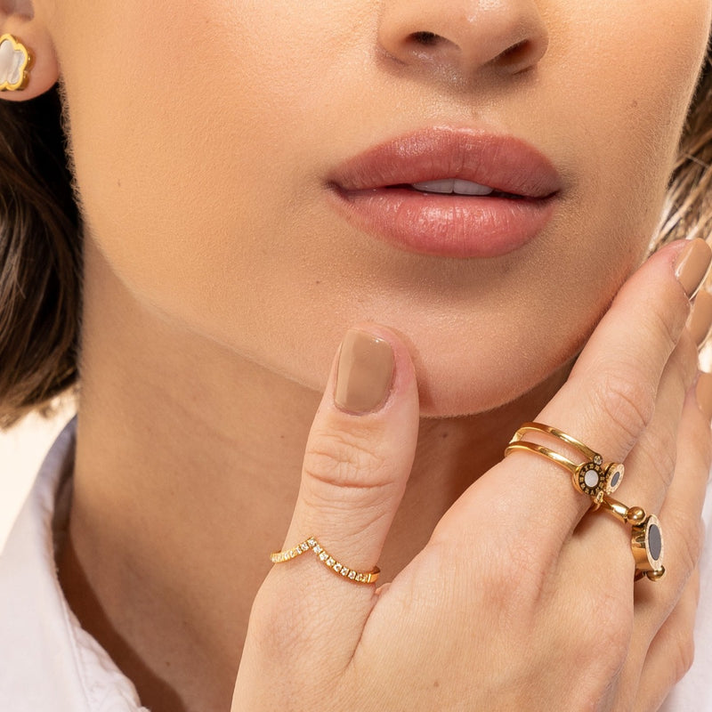 Trinity Zirconia Ring in 18k Gold Finish
