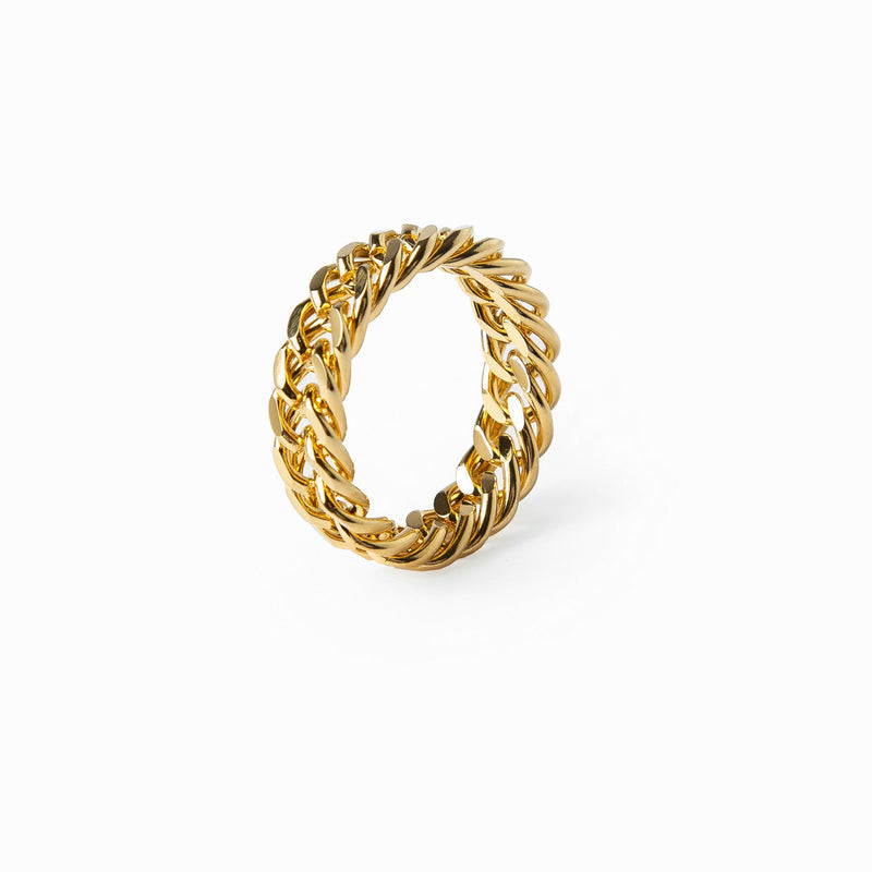 Chain Link Ring in 18k Gold Finish