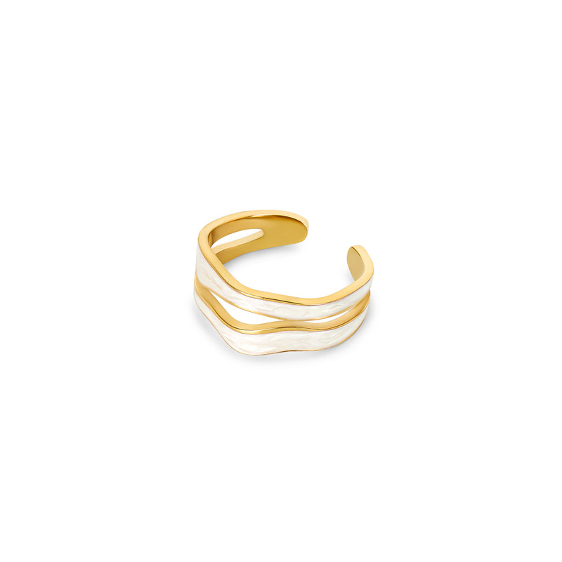 Adjustable Abstract Ring in 18k Gold Finish