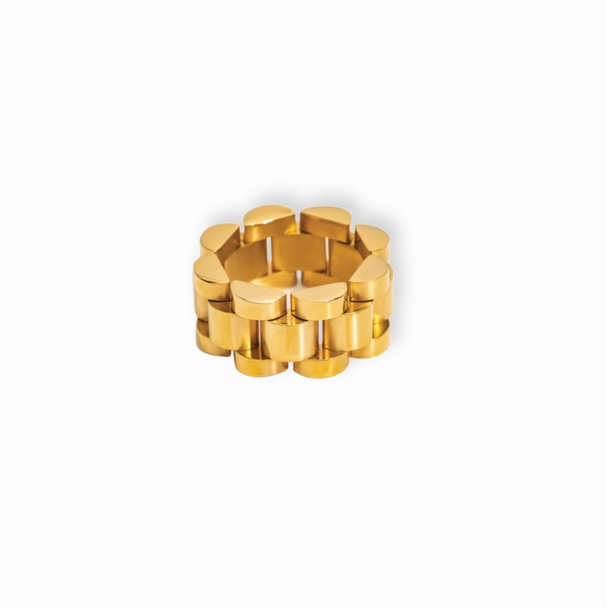 Minimalist Link Ring in 18k Gold Finish