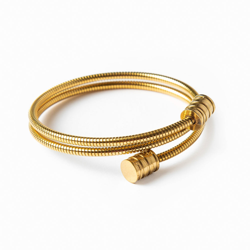 Triple Spiral Bracelet in 18k Gold Finish