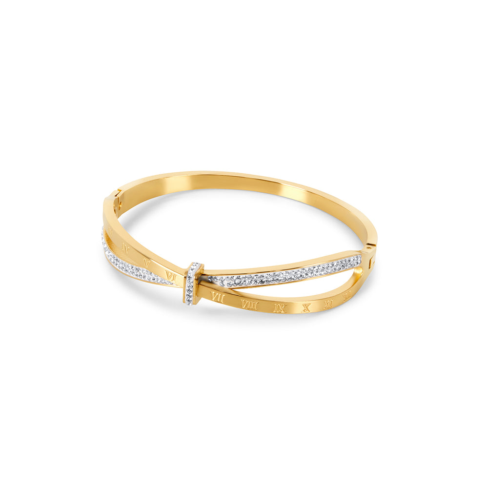 Roman Zircon Bracelet in 18k Gold Finish