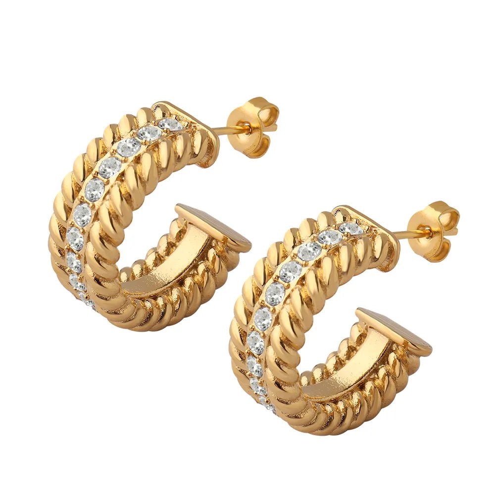 Date Hoop Earrings – 18k Gold Finish
