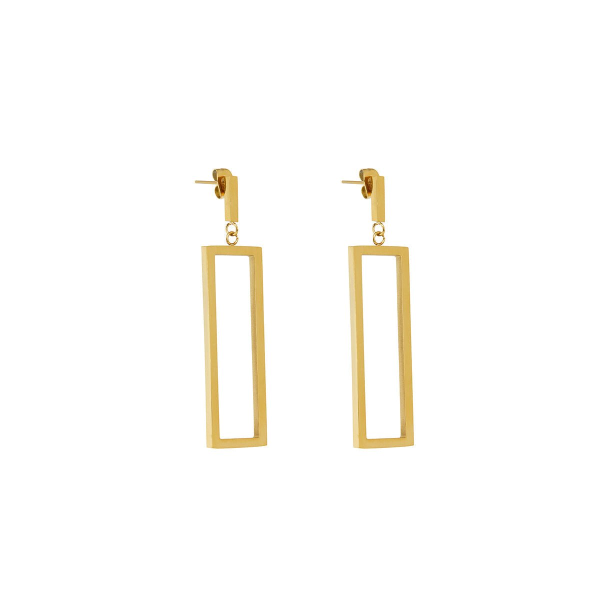 Diana Rectangular Earrings – 18k Gold Finish