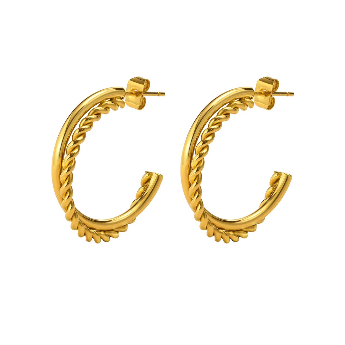 Madson Hoop Earrings – 18k Gold Finish