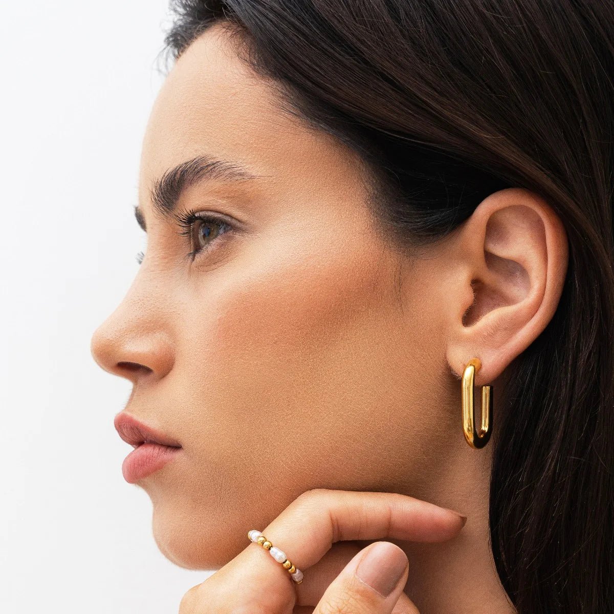 Piper Hoop Earrings – 18k Gold Finish