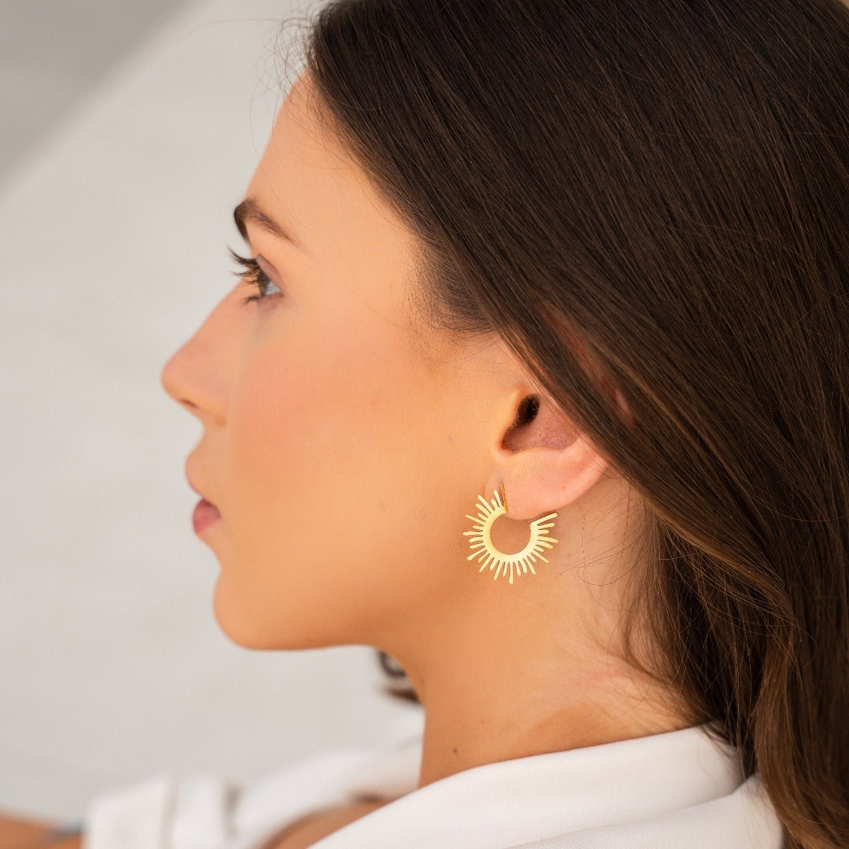 Spike Hoop Earrings – 18k Gold Finish