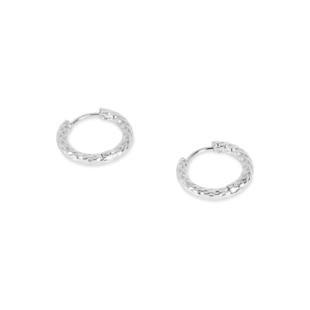 Shiny Hoop Earrings – Silver Finish