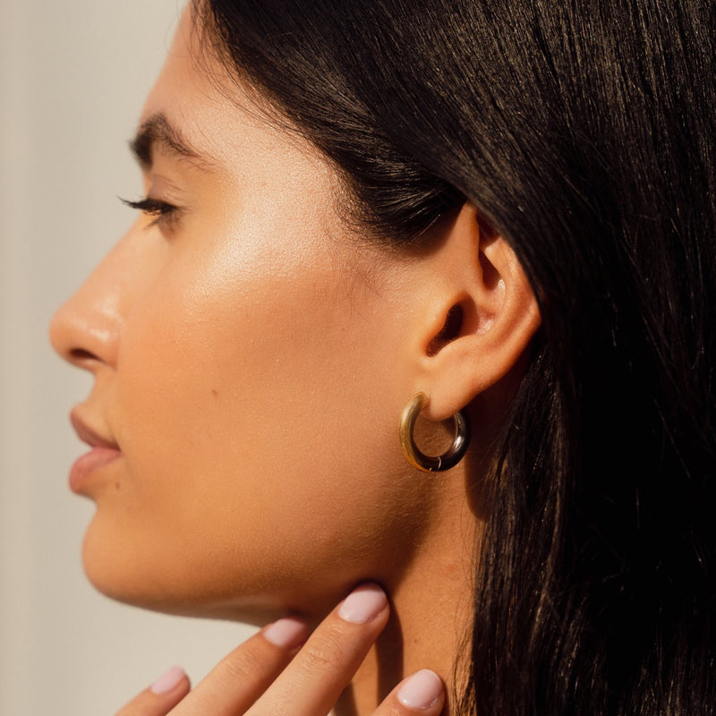 Fade Hoop Earrings in 18k Gold Finish