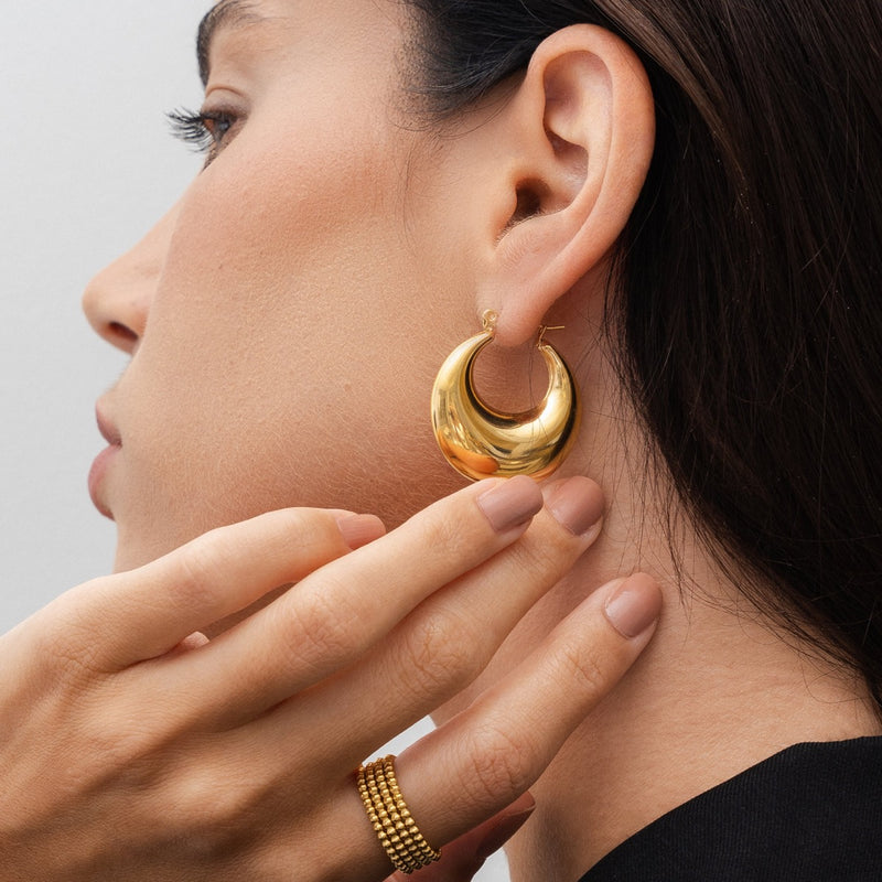Hoop Hoop Earrings in 18k Gold Finish
