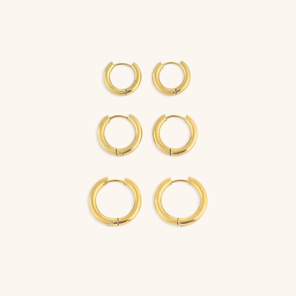 Triple Hoop Earrings – 18k Gold Finish
