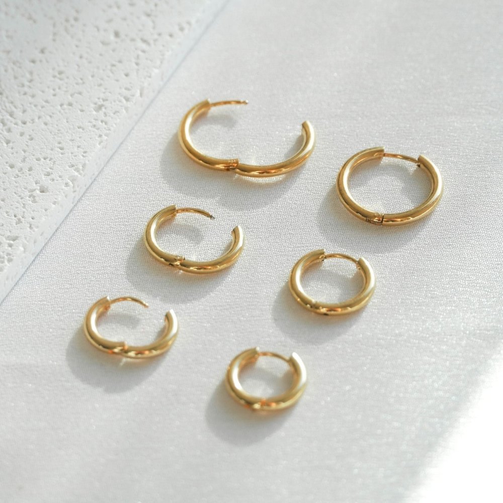 Triple Hoop Earrings – 18k Gold Finish