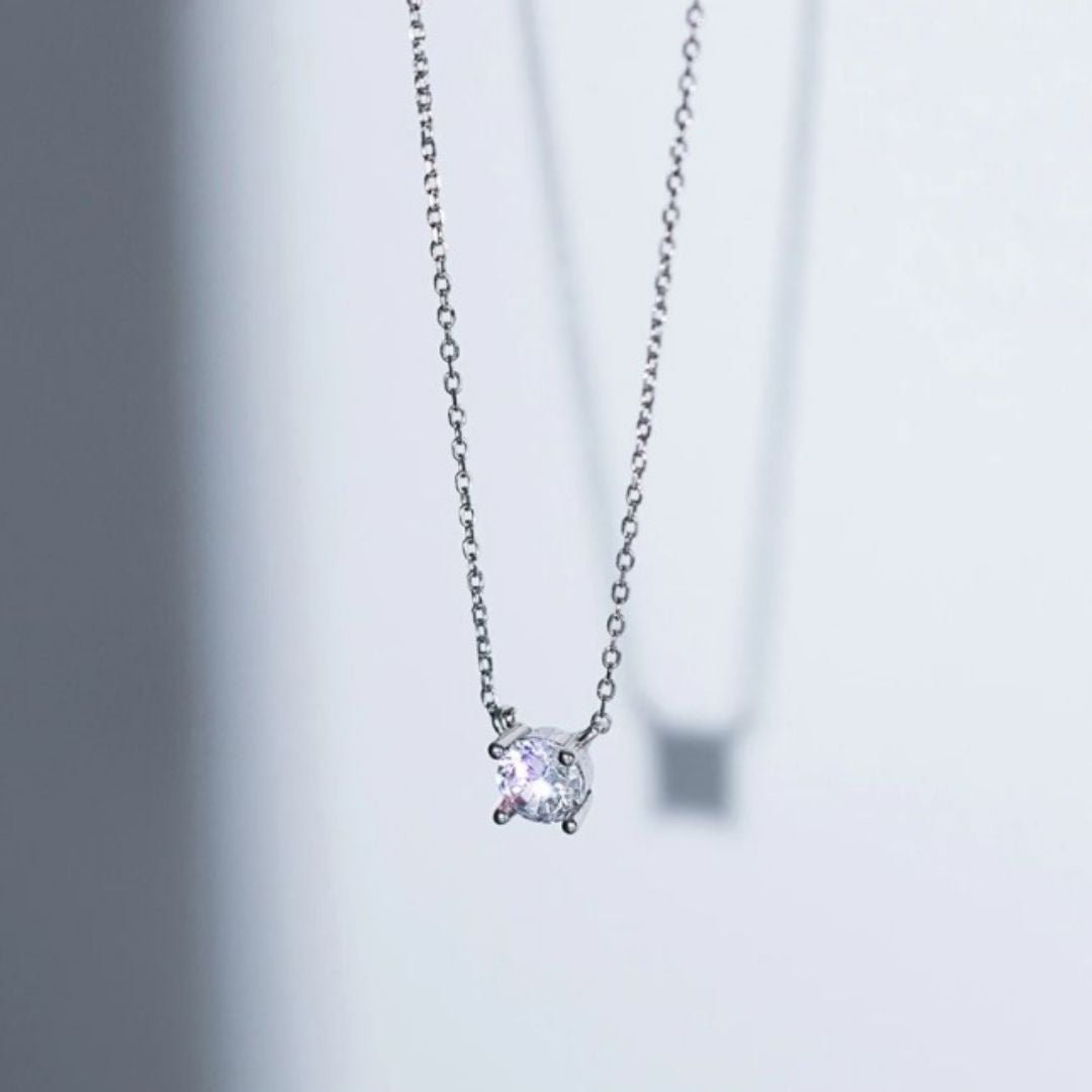 Sparkling Point Pendant Necklace – 925 Sterling Silver