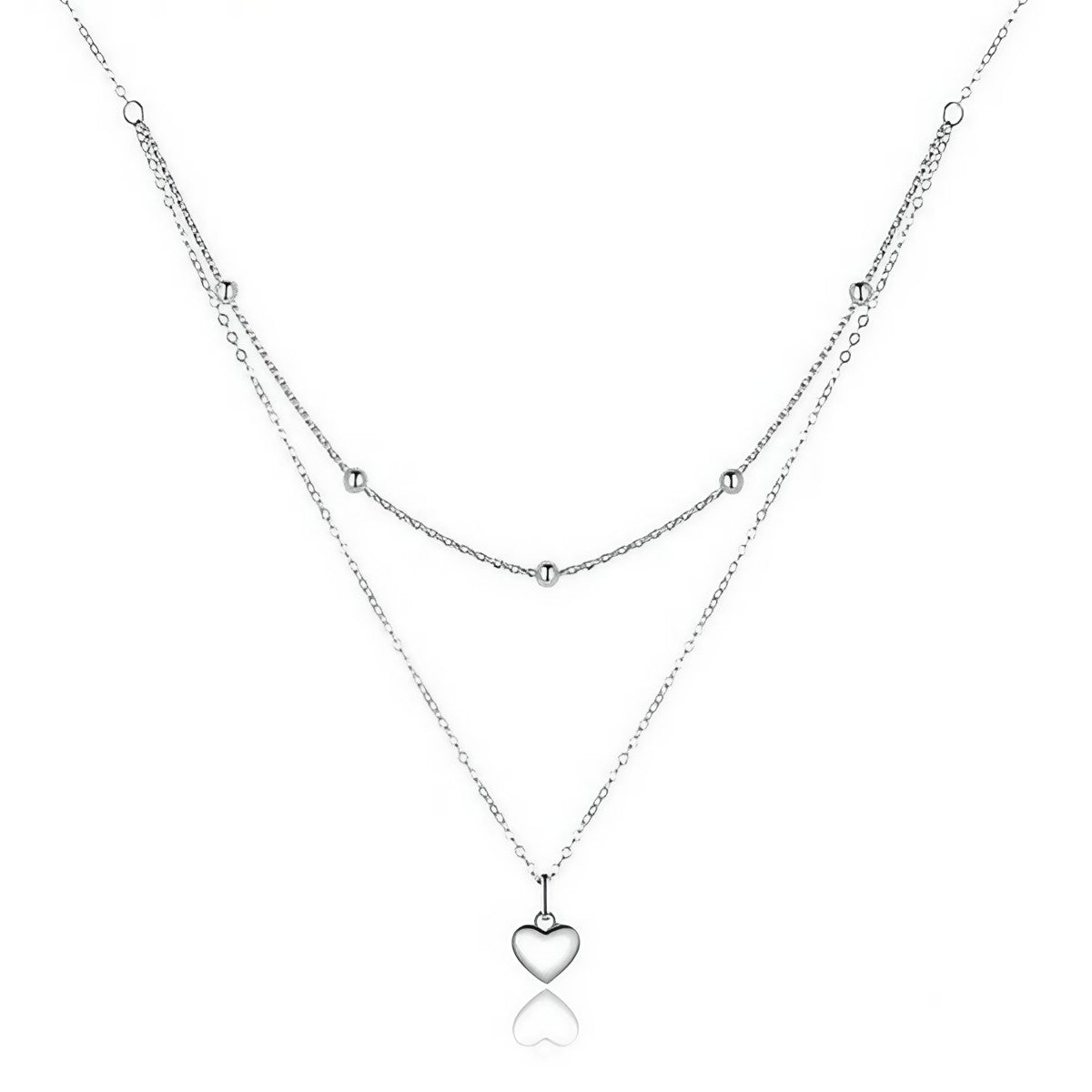 Double Heart Pendant Necklace – 925 Sterling Silver