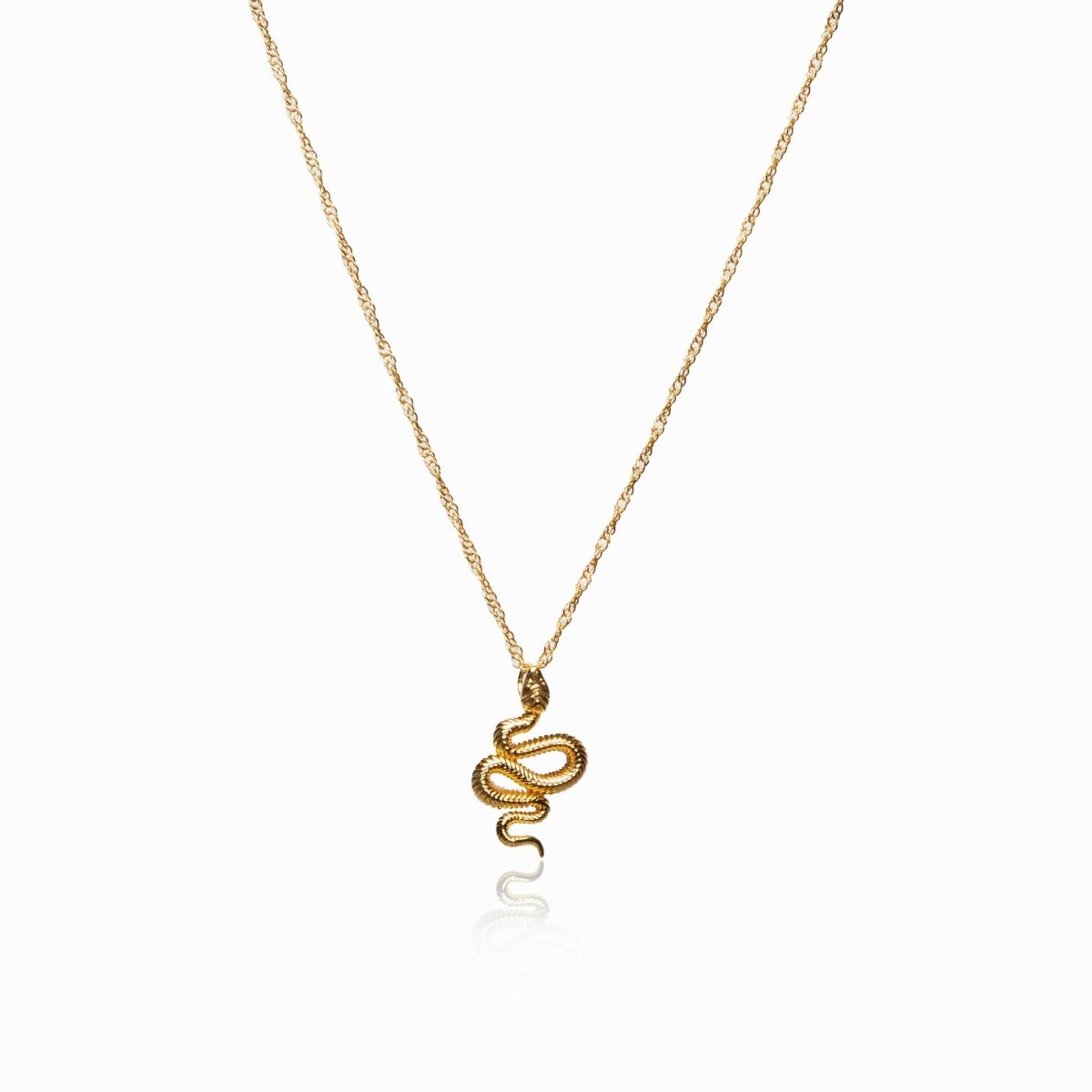 Serpent Pendant Necklace – 18k Gold Finish