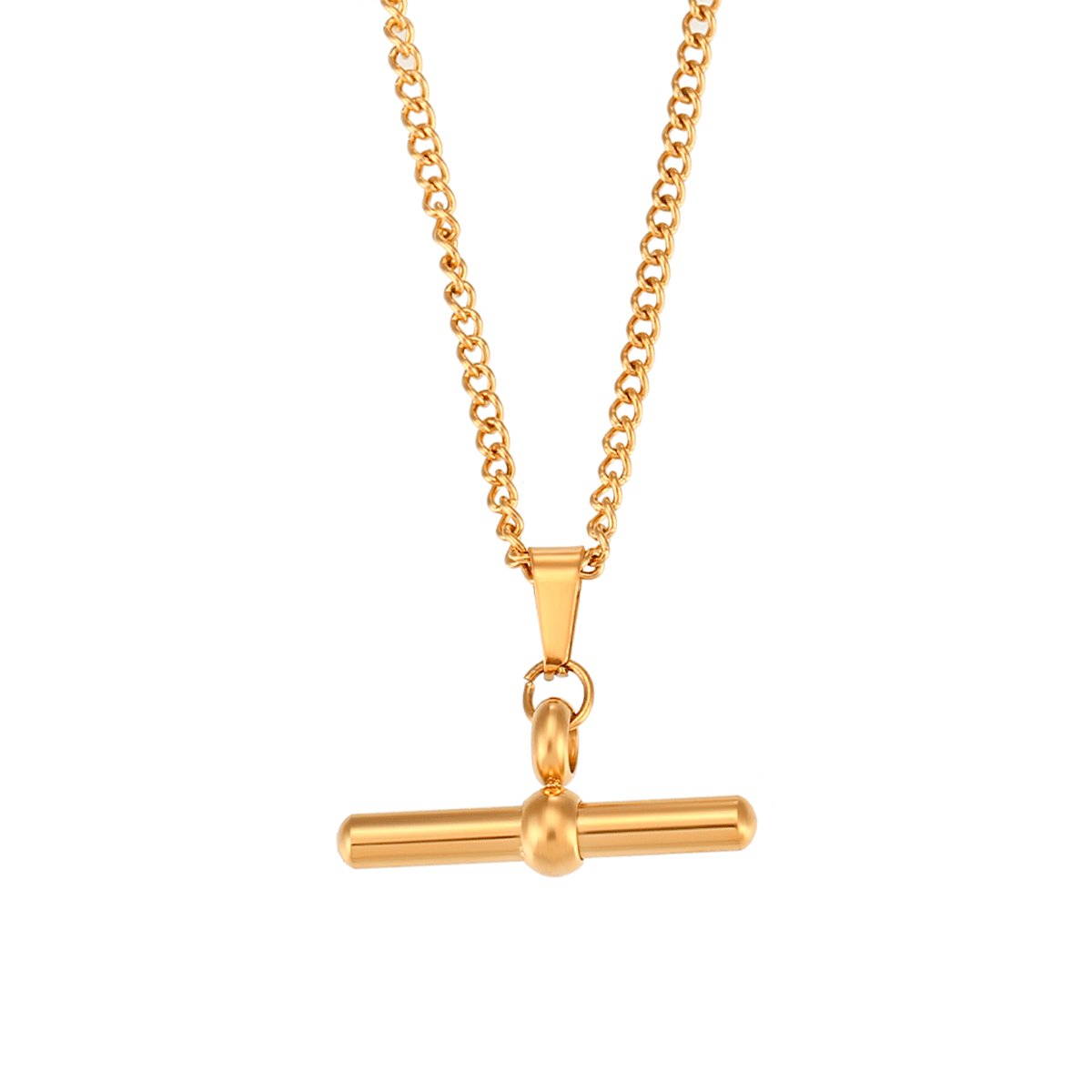 T Bar Necklace – 18k Gold Finish