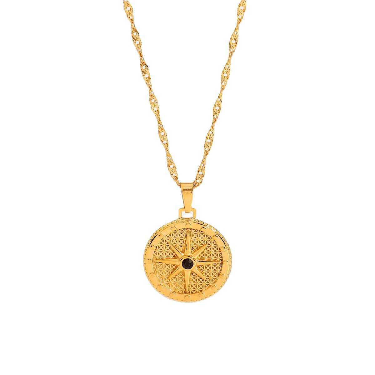 Compass Rose Necklace – 18k Gold Finish