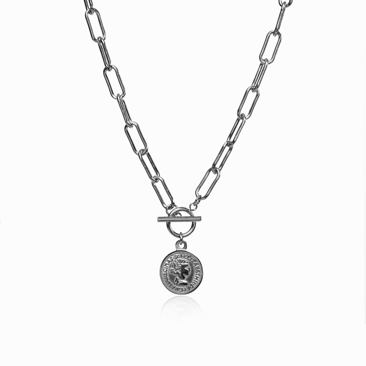 New York Cents Necklace – Silver Finish
