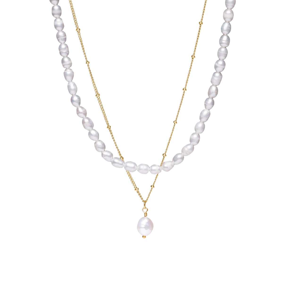 Mix Aloha Double Necklace – 18k Gold Finish
