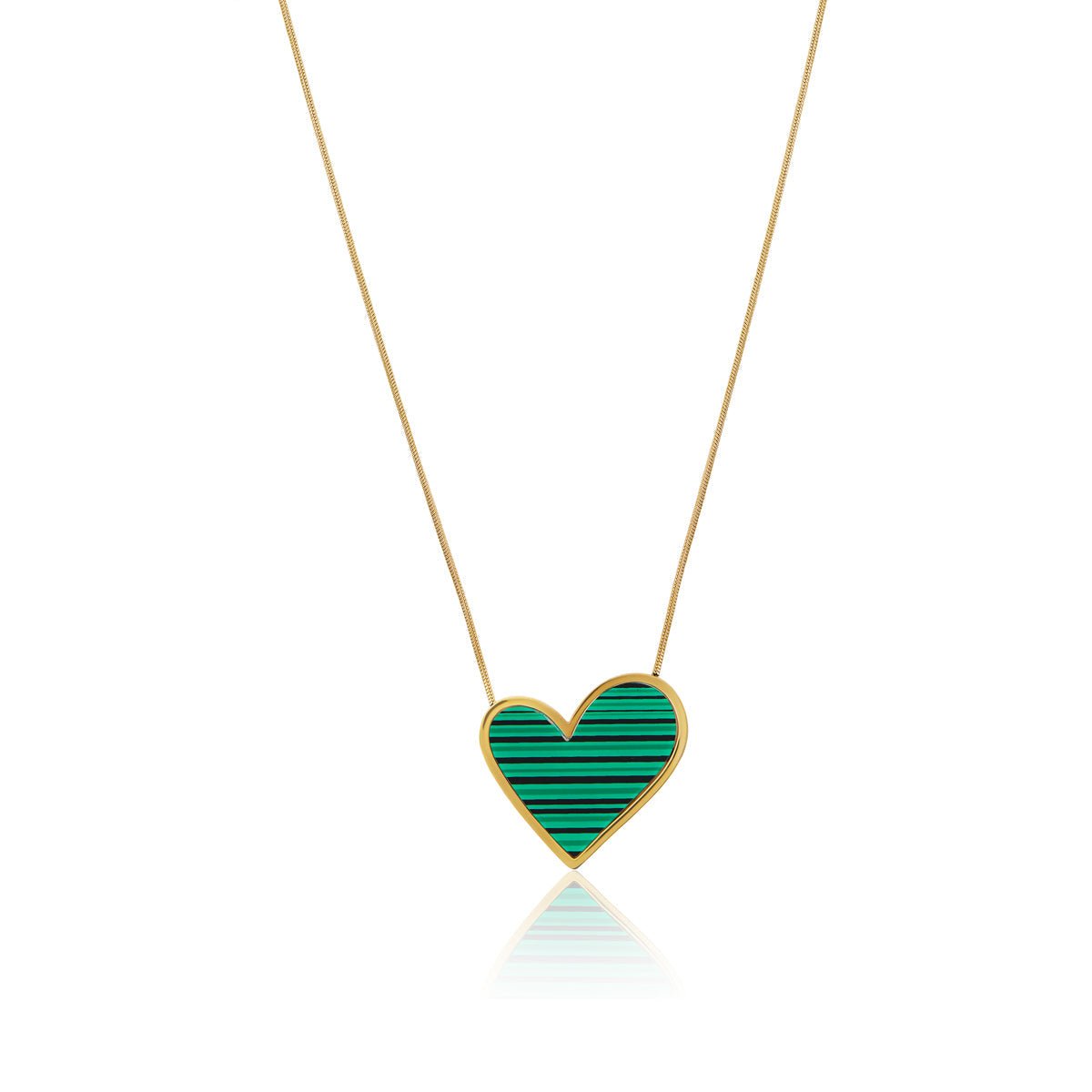 Sweet Alhambra Necklace – Green Heart – 18k Gold Finish