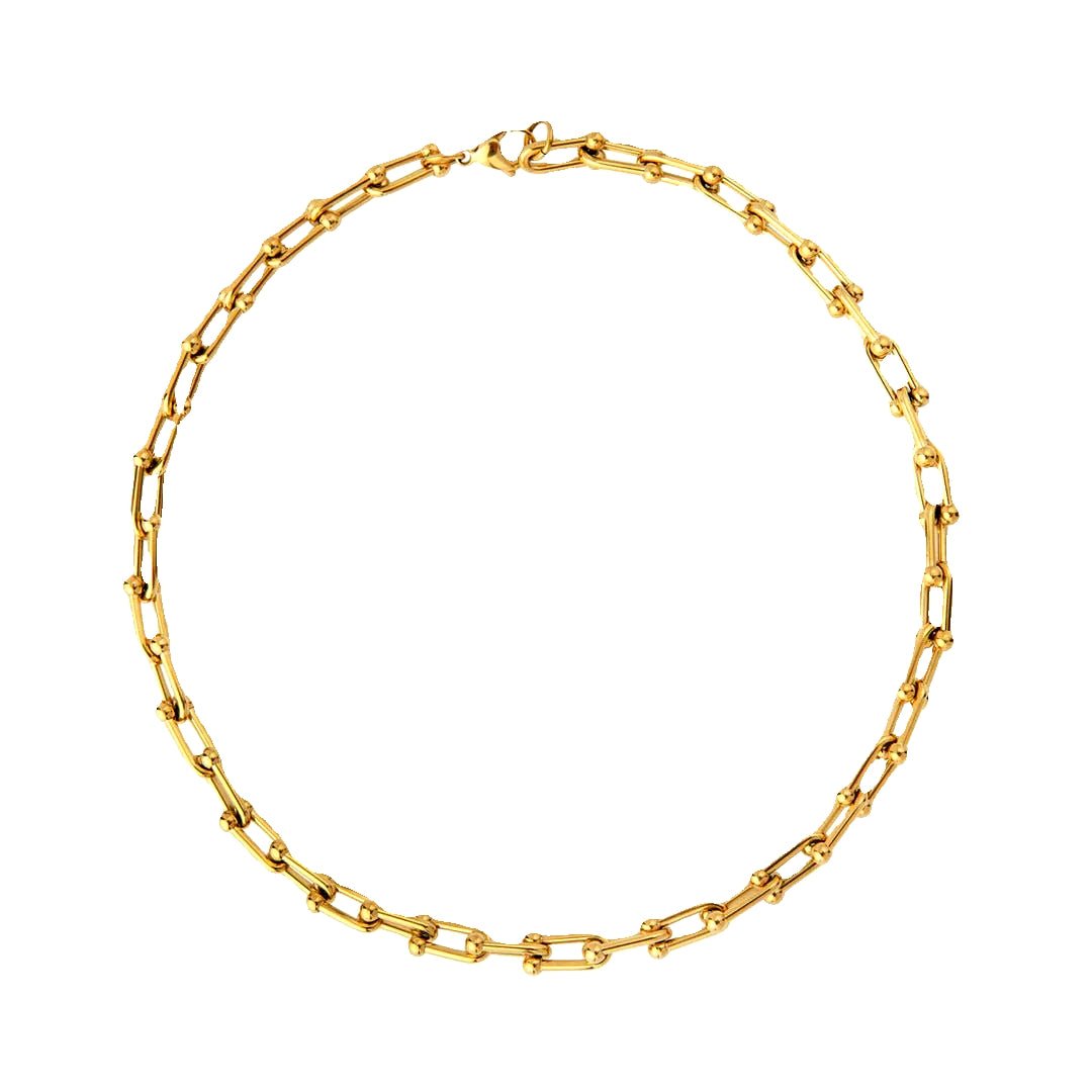 Intertwined Link Necklace – 18k Gold Finish