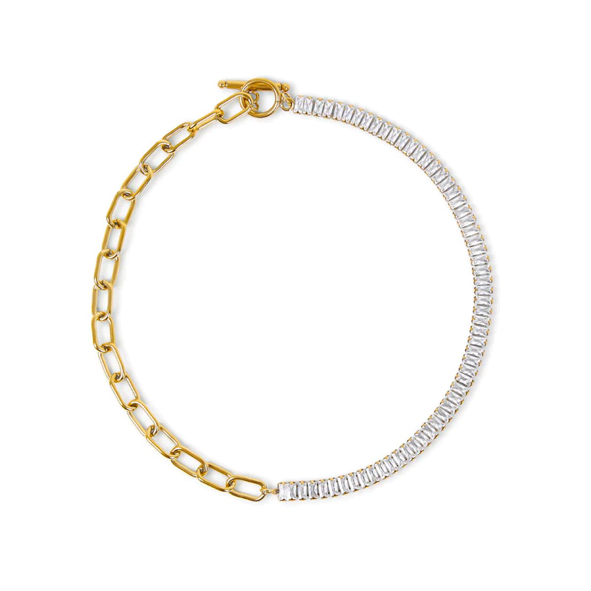 Riviera Baguette Choker Necklace – 18k Gold Finish