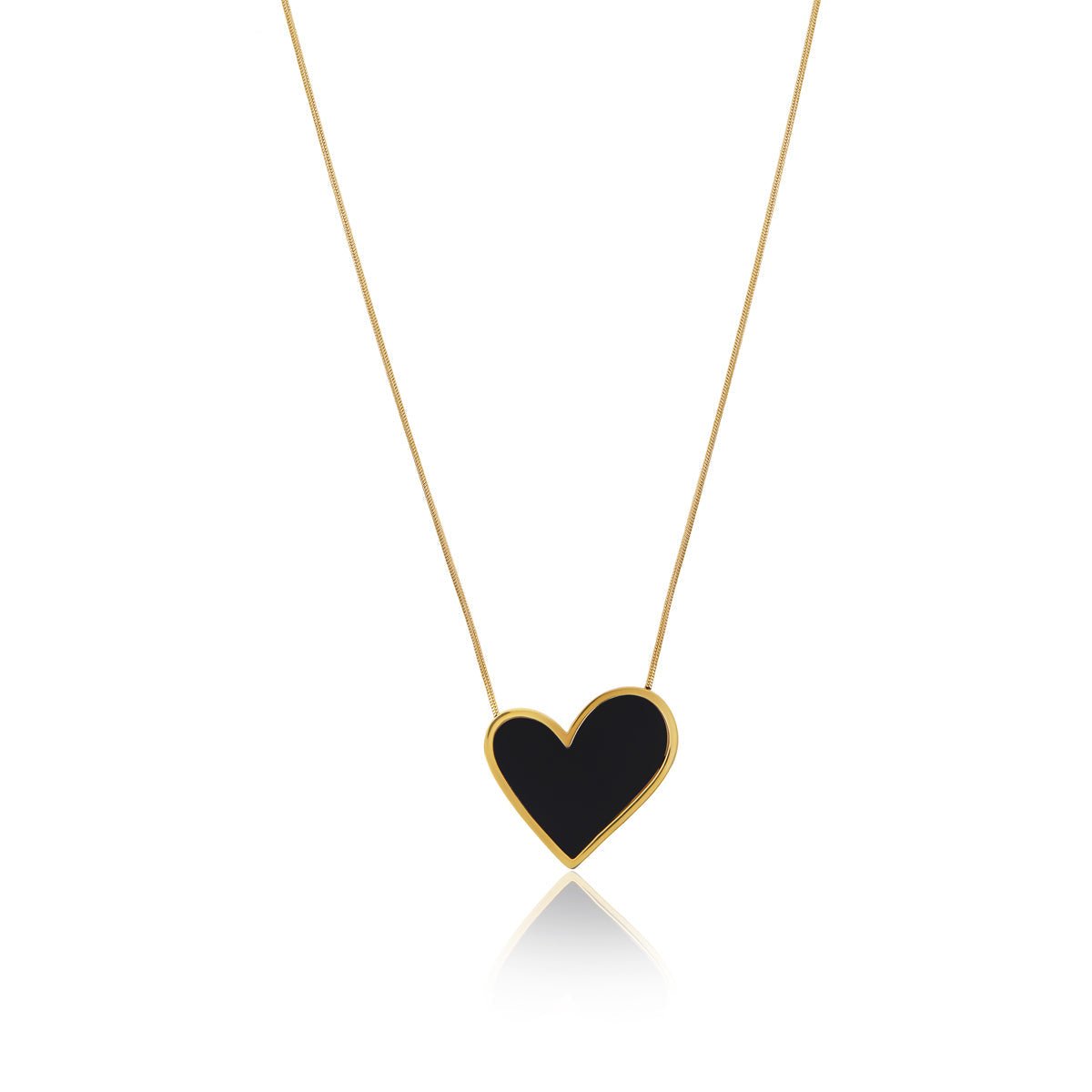 Sweet Alhambra Necklace – Black Heart – 18k Gold Finish