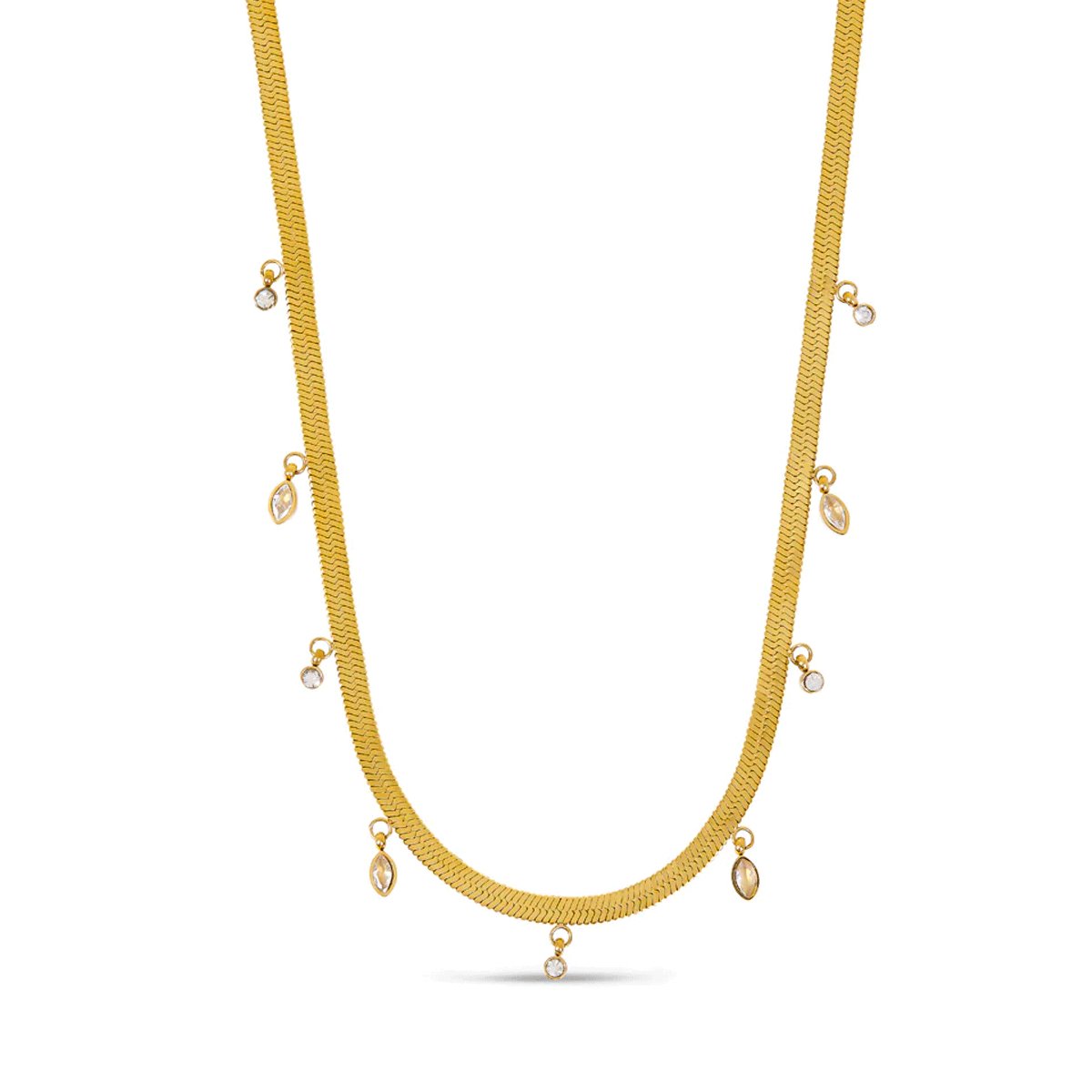 Crystal Mesh Necklace – 18k Gold Finish