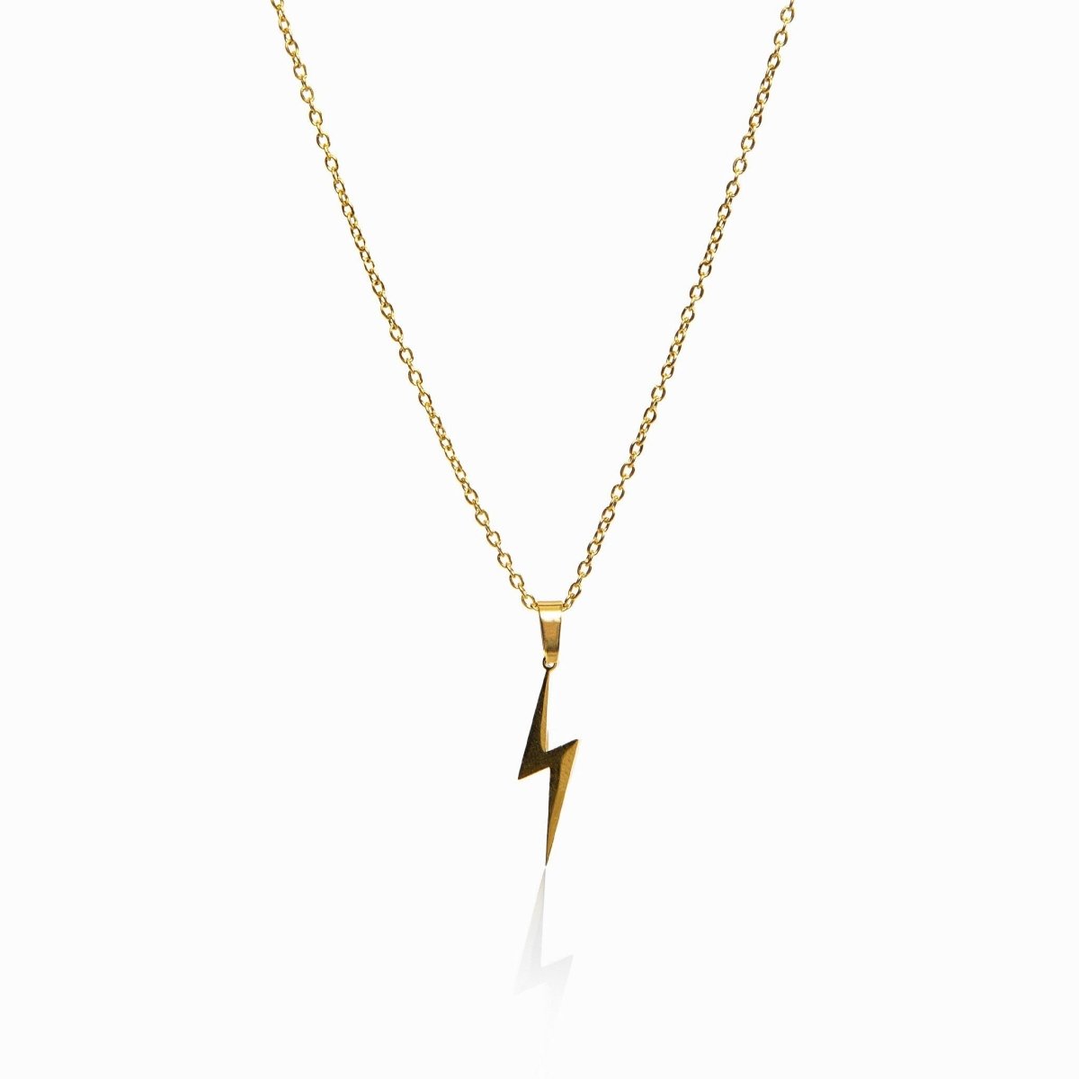 Energy Lightning Pendant Necklace – 18k Gold Finish