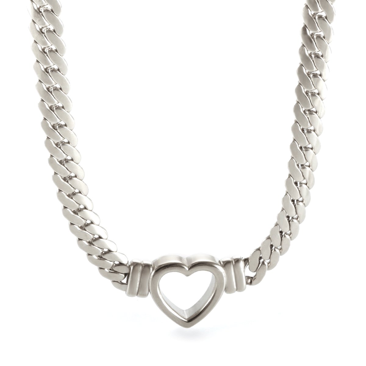Minimalist Heart Choker – Silver Finish