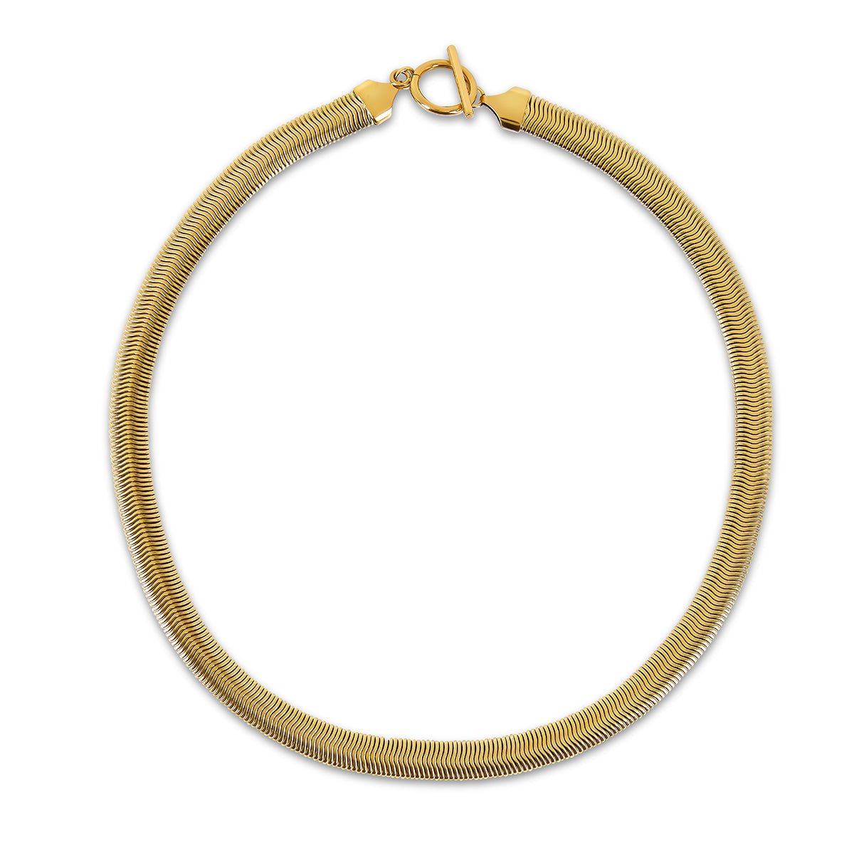 Gaia Mesh Choker Necklace in 18k Gold Finish