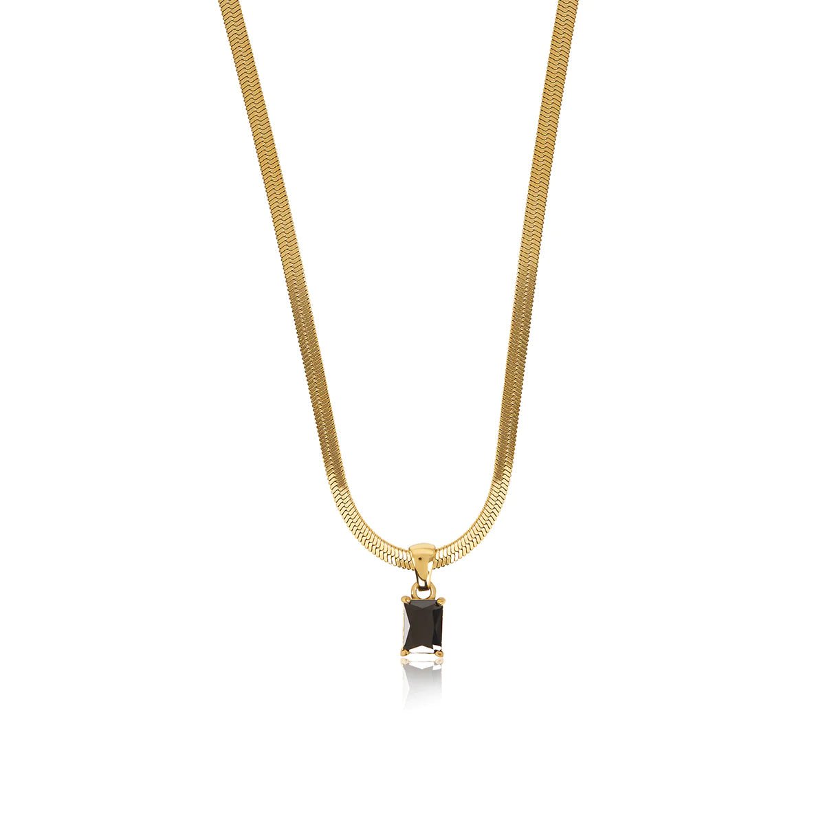 Riviera Pendant Mesh Necklace – 18k Gold Finish