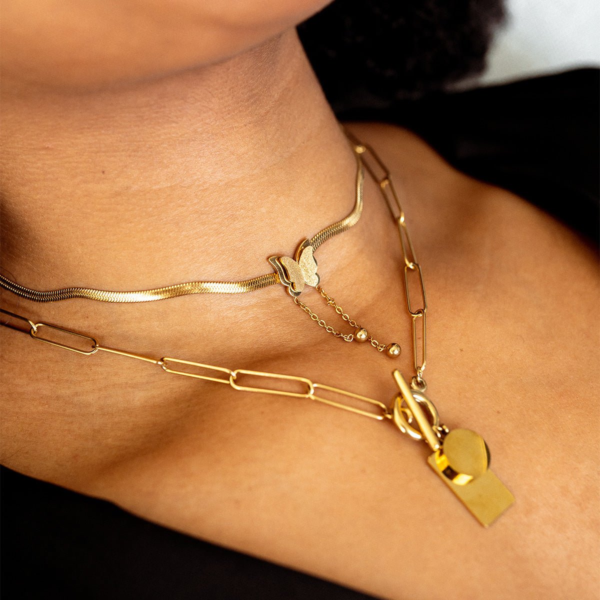 Butterfly Mesh Necklace – 18k Gold Finish