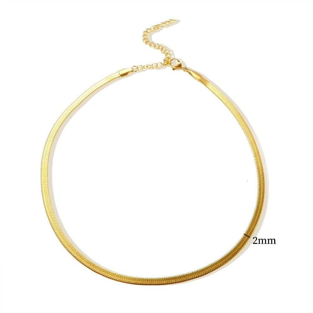 Fine Snake Chain Necklace 2mm – 18k Gold Finish