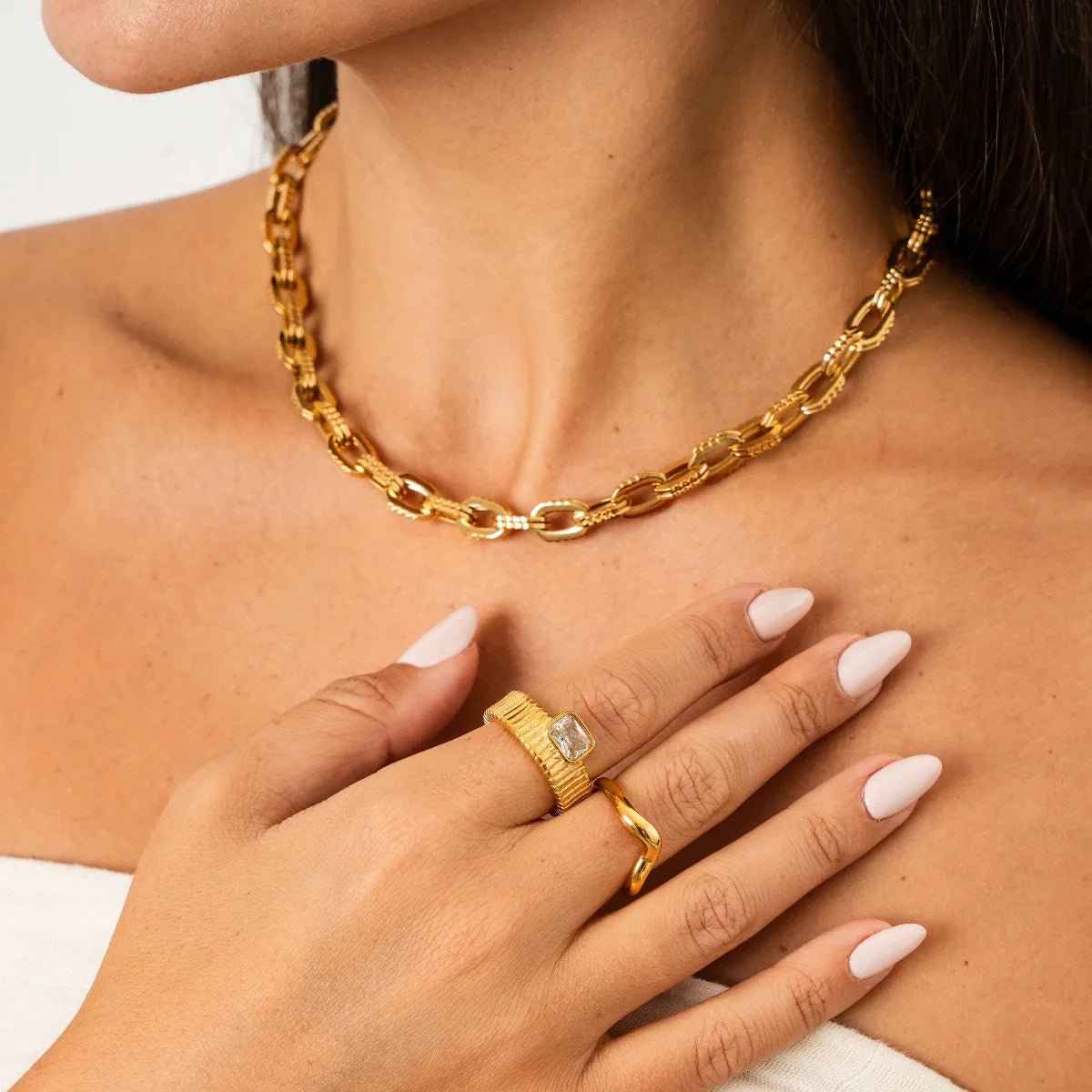 Chunky Link Necklace – 18k Gold Finish
