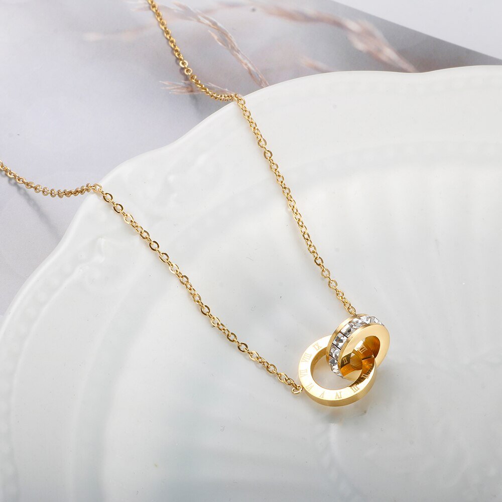 Imperial Zirconia Fusion Necklace – 18k Gold Finish