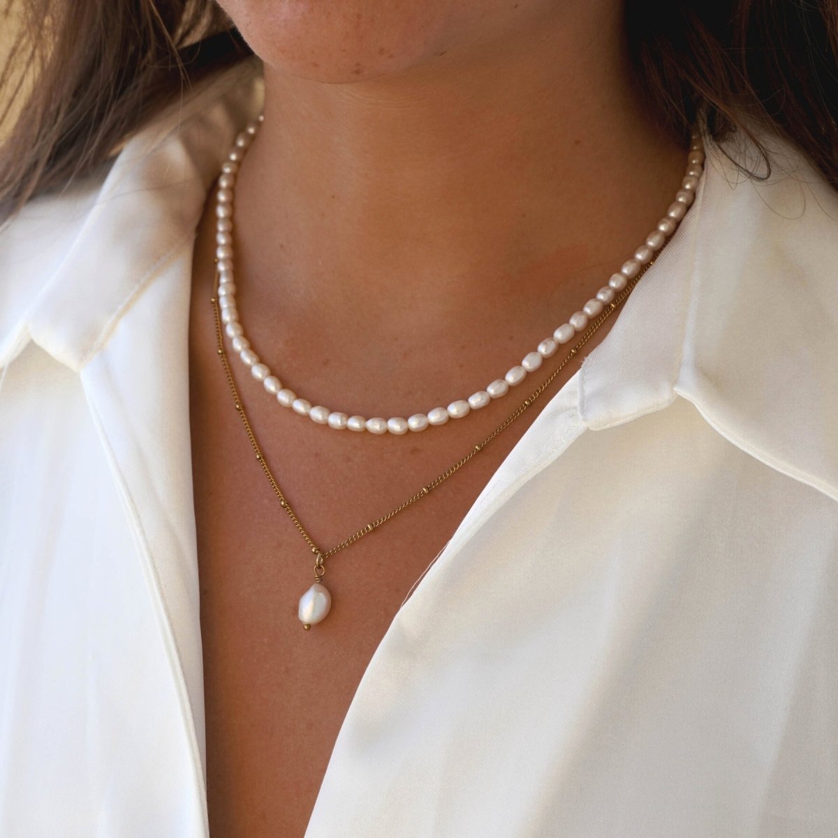 Mix Aloha Double Necklace – 18k Gold Finish